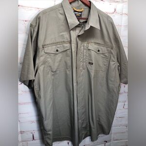 Men’s Ariat Rebar short sleeve vented shirt 3x grayish brown taupe work shirt